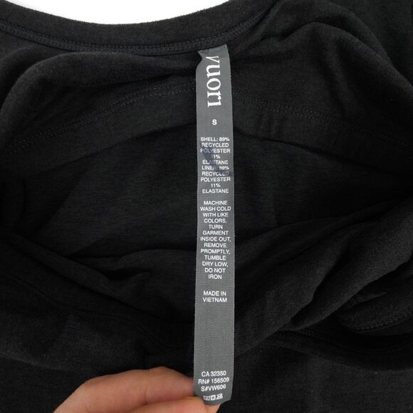 VUORI Halo Essential Midi Dress Black Heather Minimal Athleisure Lounge Knit - Picture 2 of 8